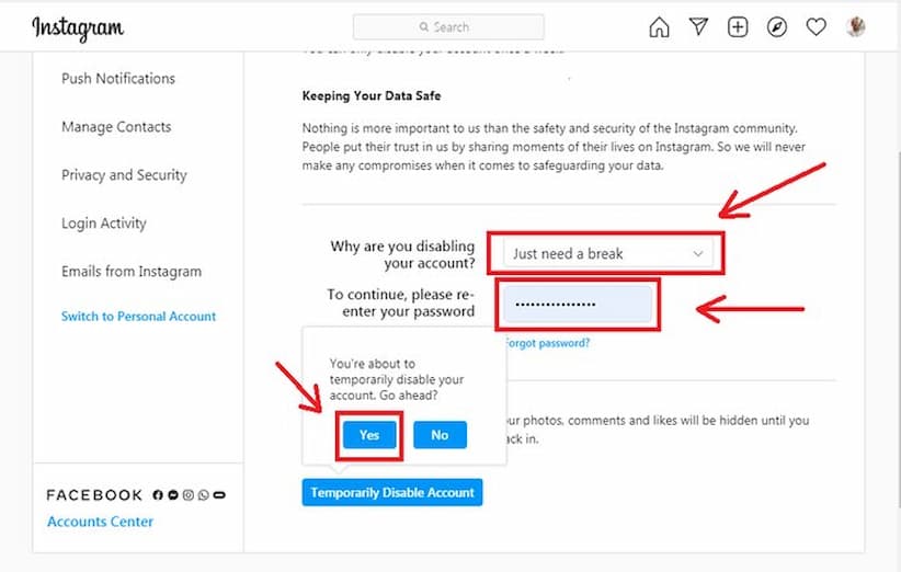 امکان مجدد دی ‌اکتیو کردن اینستاگرام 